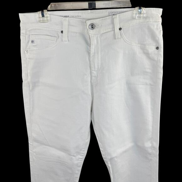 Adriano Goldschmied AG Farrah Ankle Jeans White 30R High Rise Skinny Stretch - Picture 3 of 13